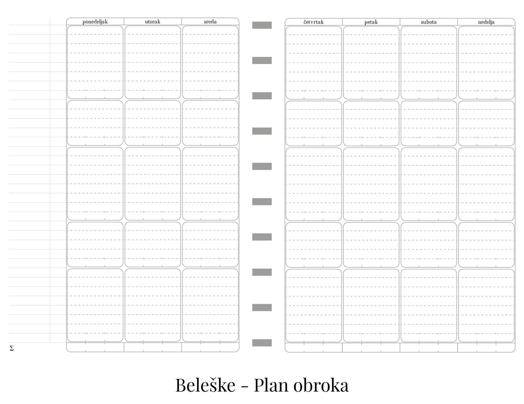Školski planer sa delom za beleške (A5)