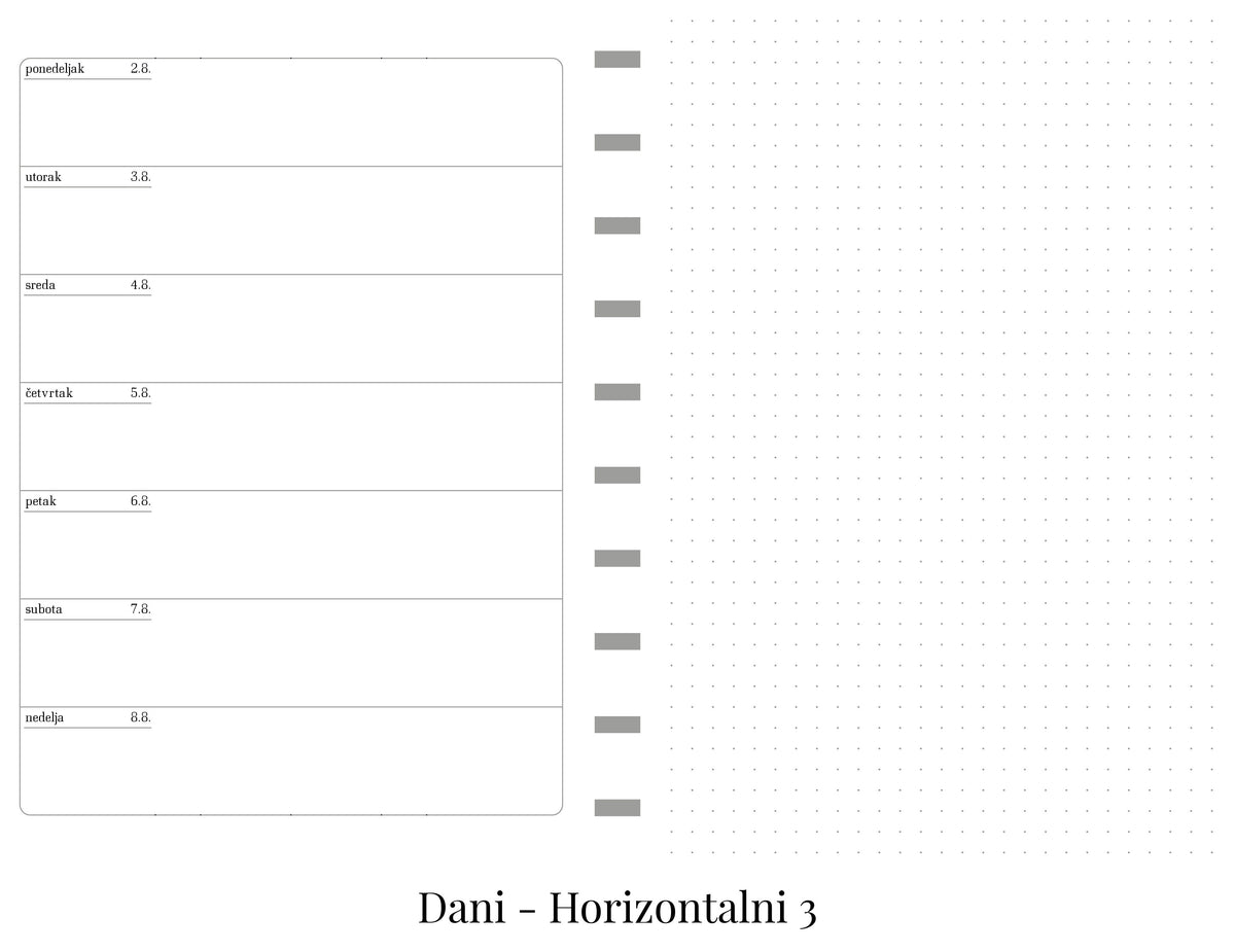 Standardni planer sa delom za beleške (A5)