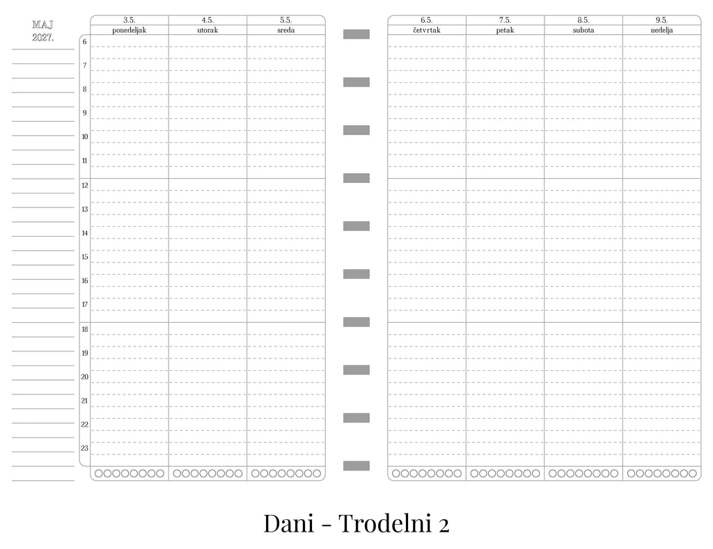 Standardni planer sa delom za beleške (A5)