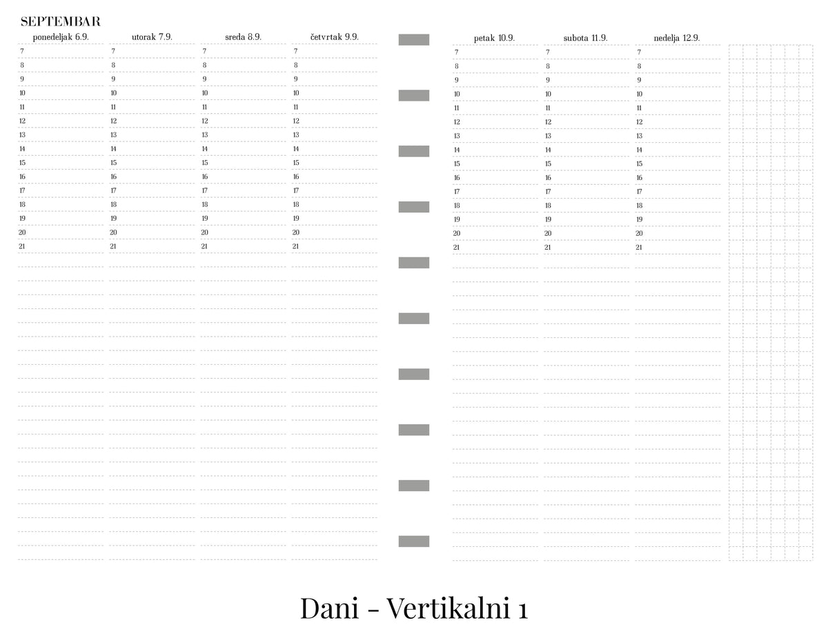 Standardni planer sa delom za beleške (A5)