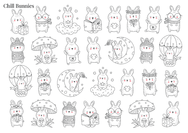 Stikeri "Chill Bunnies"