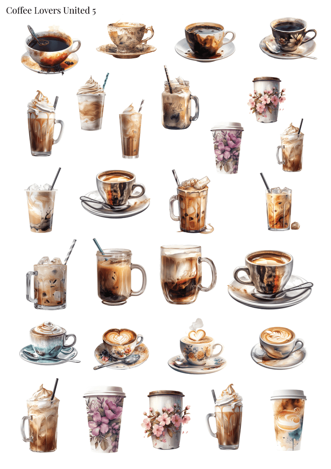 Stikeri "Coffee Lovers United 5"