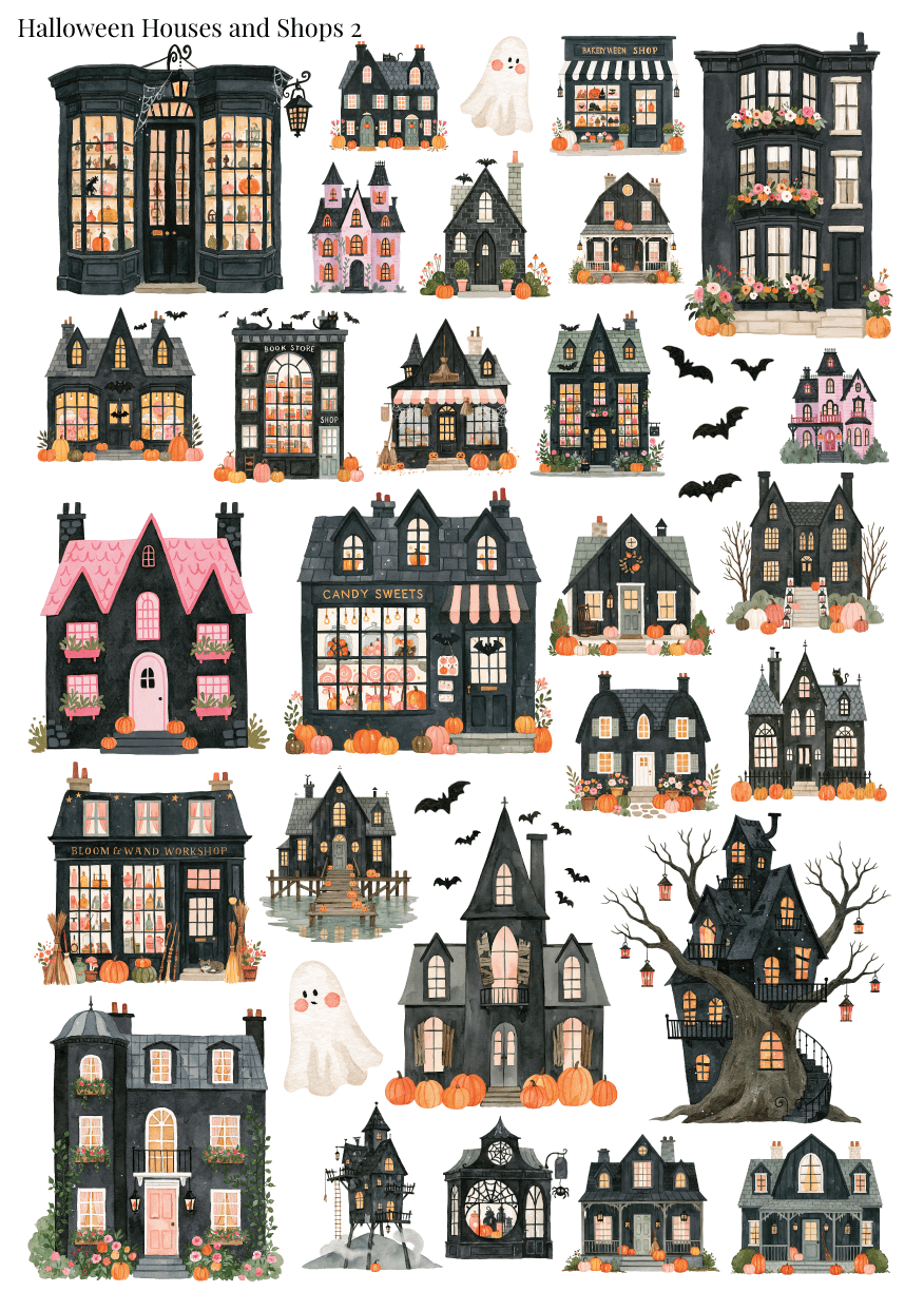 Stikeri "Halloween Houses and Shops 2"
