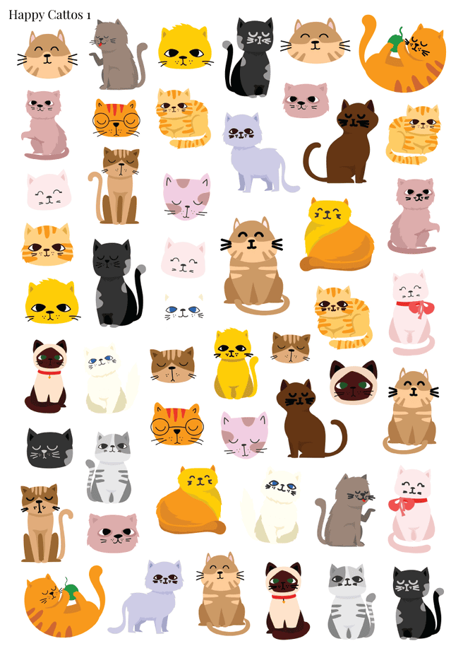 Stikeri "Happy Cattos 1"