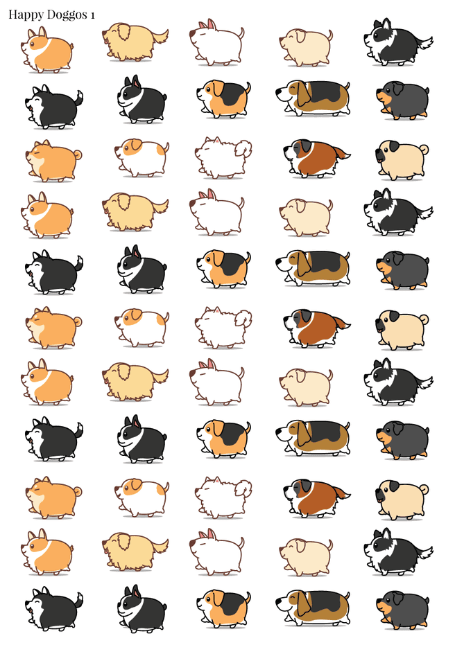Stikeri "Happy Doggos 1"