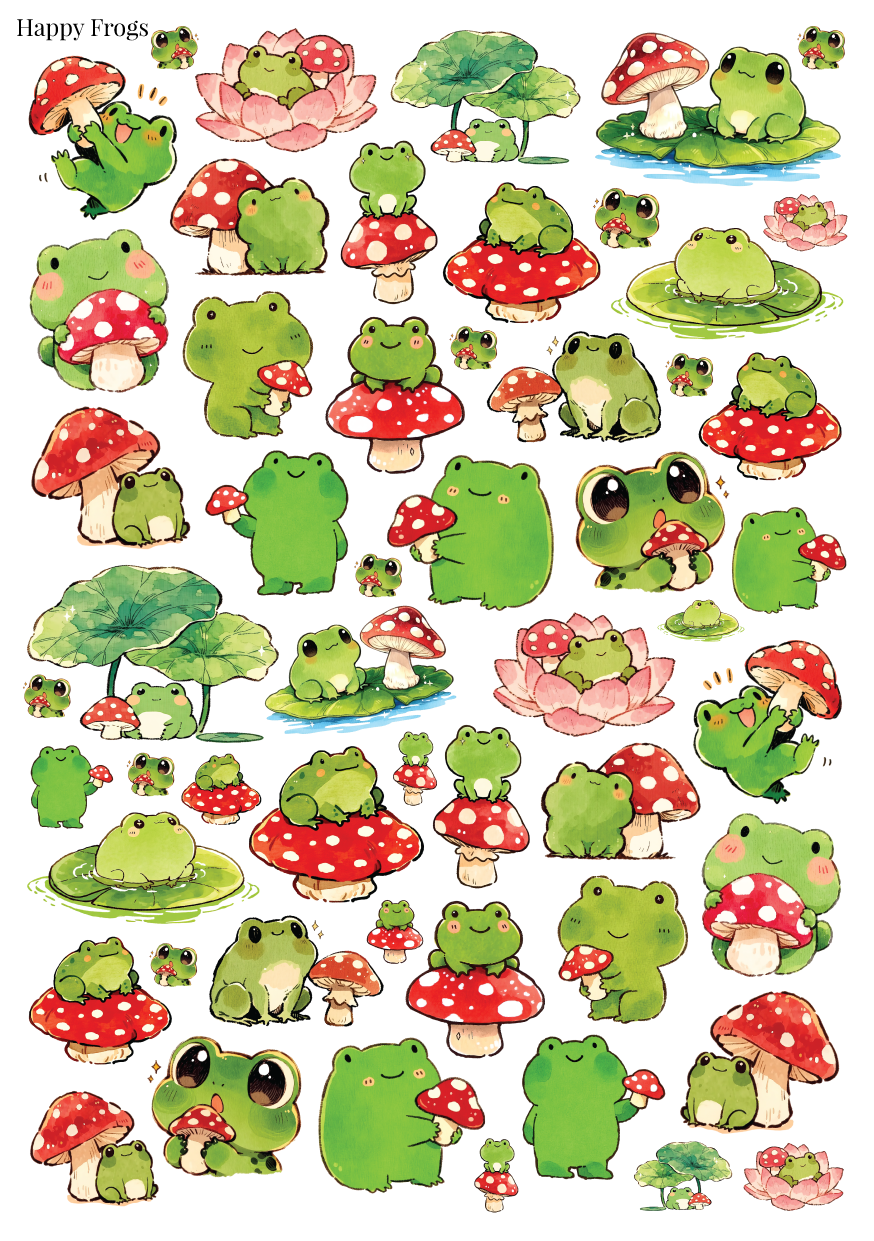 Stikeri "Happy Frogs"
