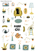 Stikeri "Home Is Where the Cat Is"