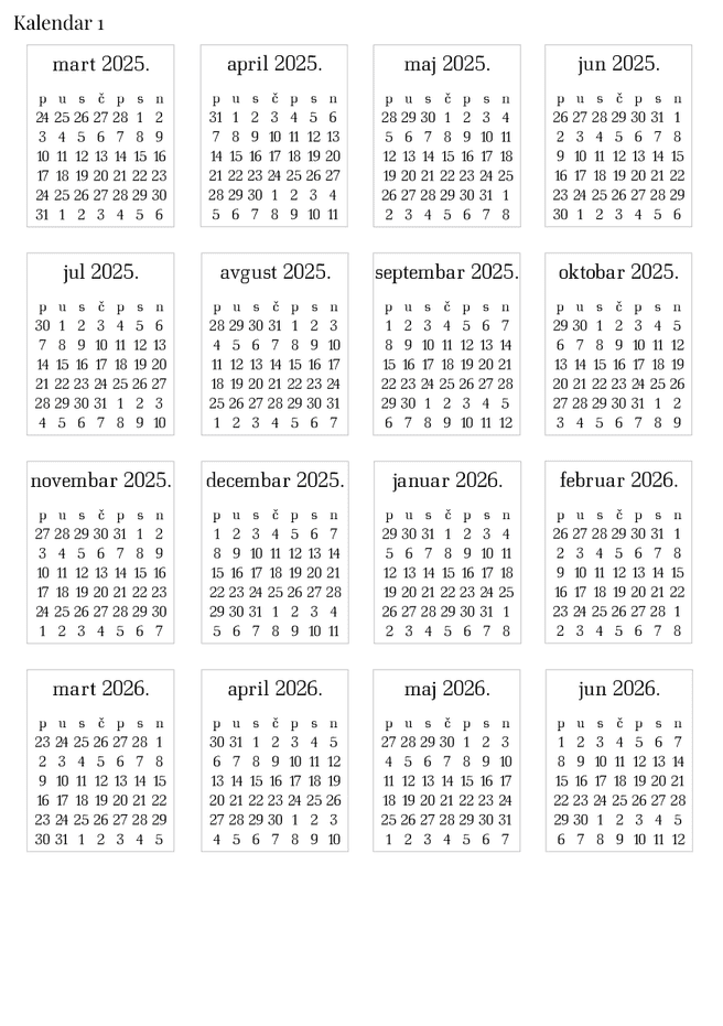 Stikeri "Kalendar 1"