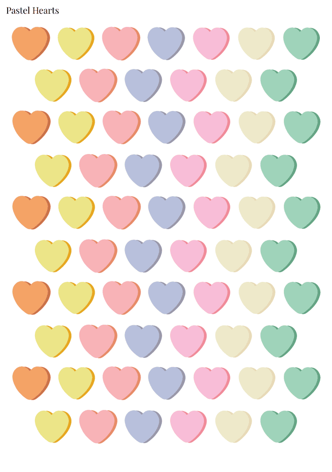 Stikeri "Pastel Hearts"