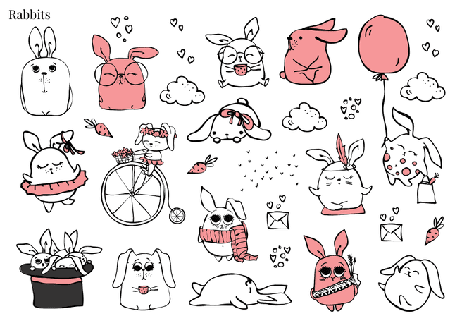 Stikeri "Rabbits"