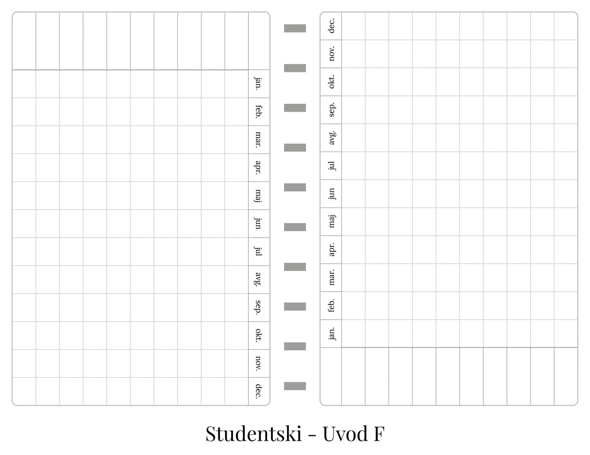 Studentski planer sa delom za beleške (A5)