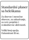 Standardni planer sa delom za beleške (A5)