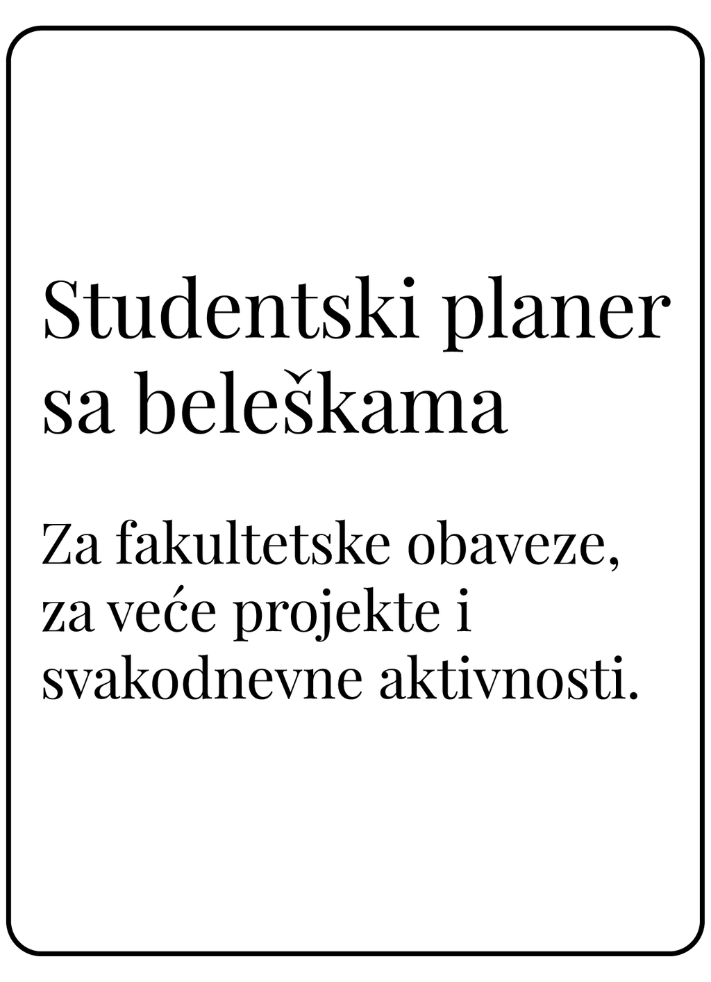 Studentski planer sa delom za beleške (A5)