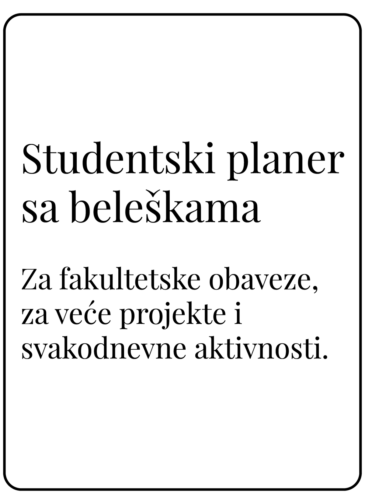 Studentski planer sa delom za beleške (A5)