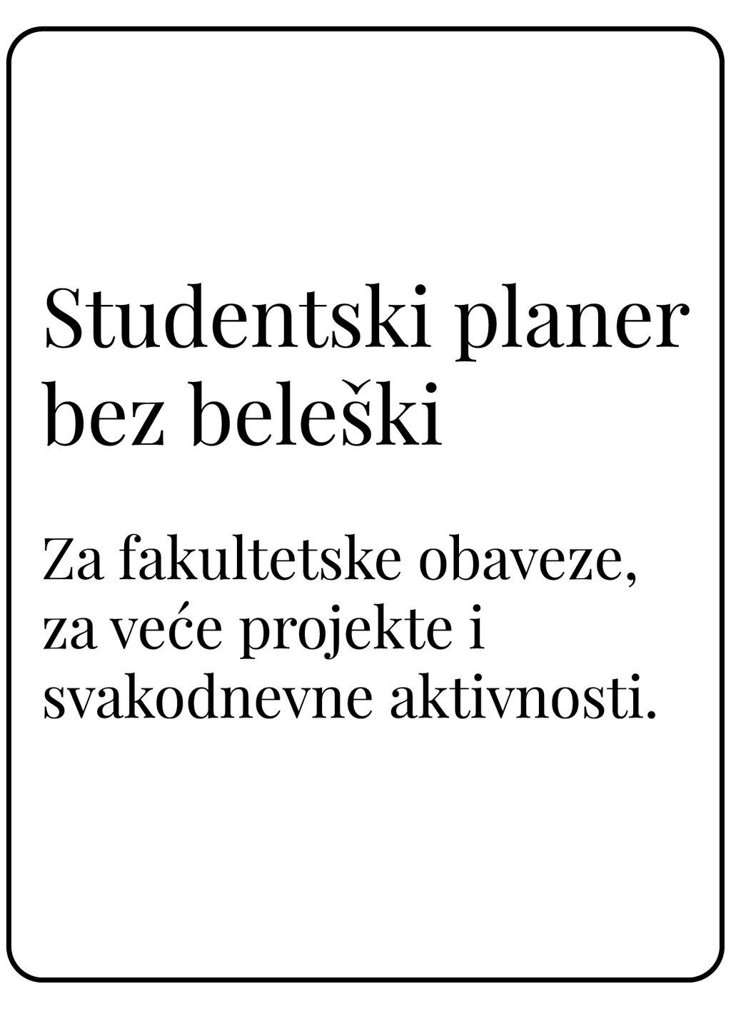 Studentski planer bez dela za beleške (A5)