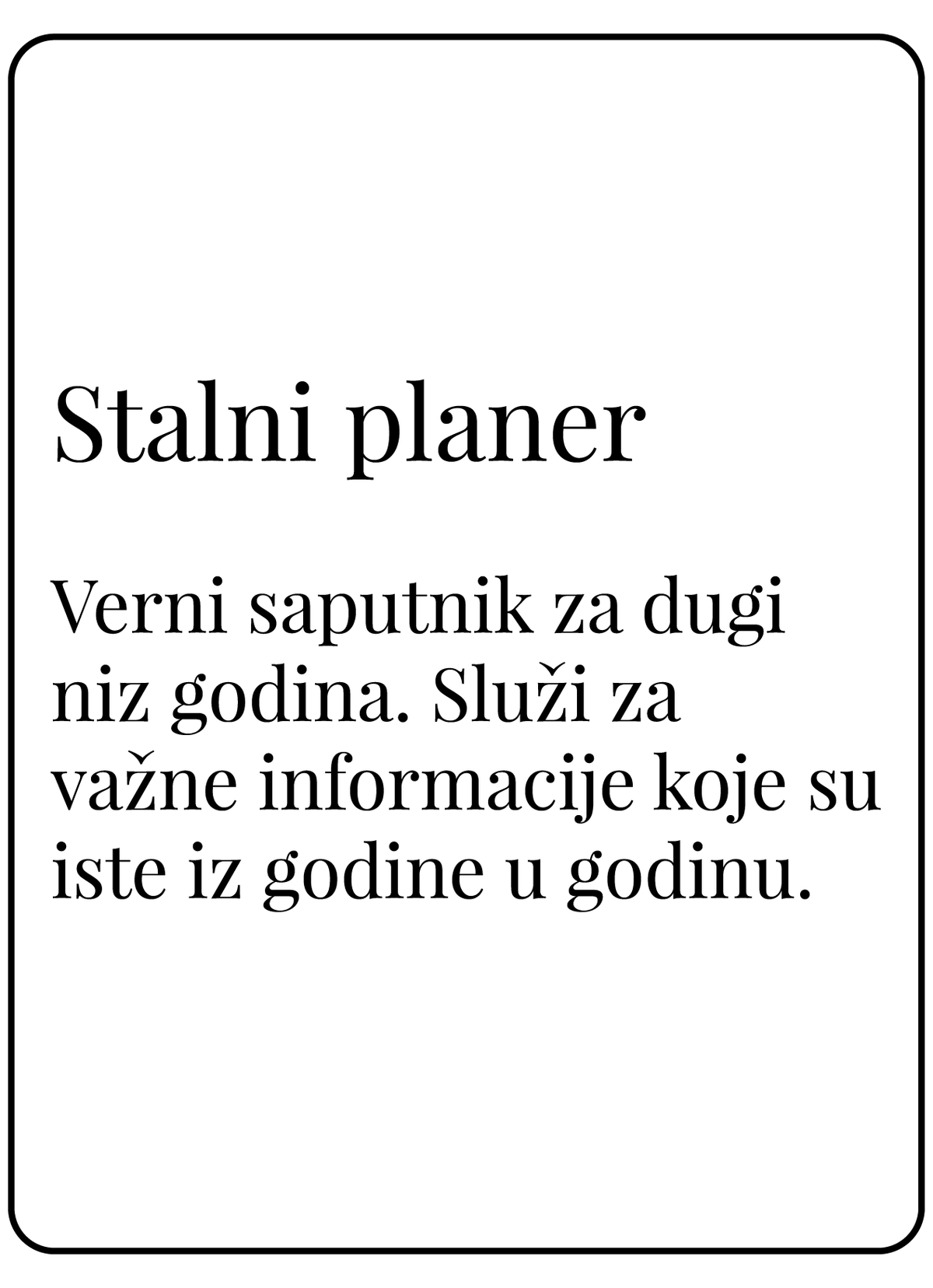Stalni planer (A5)