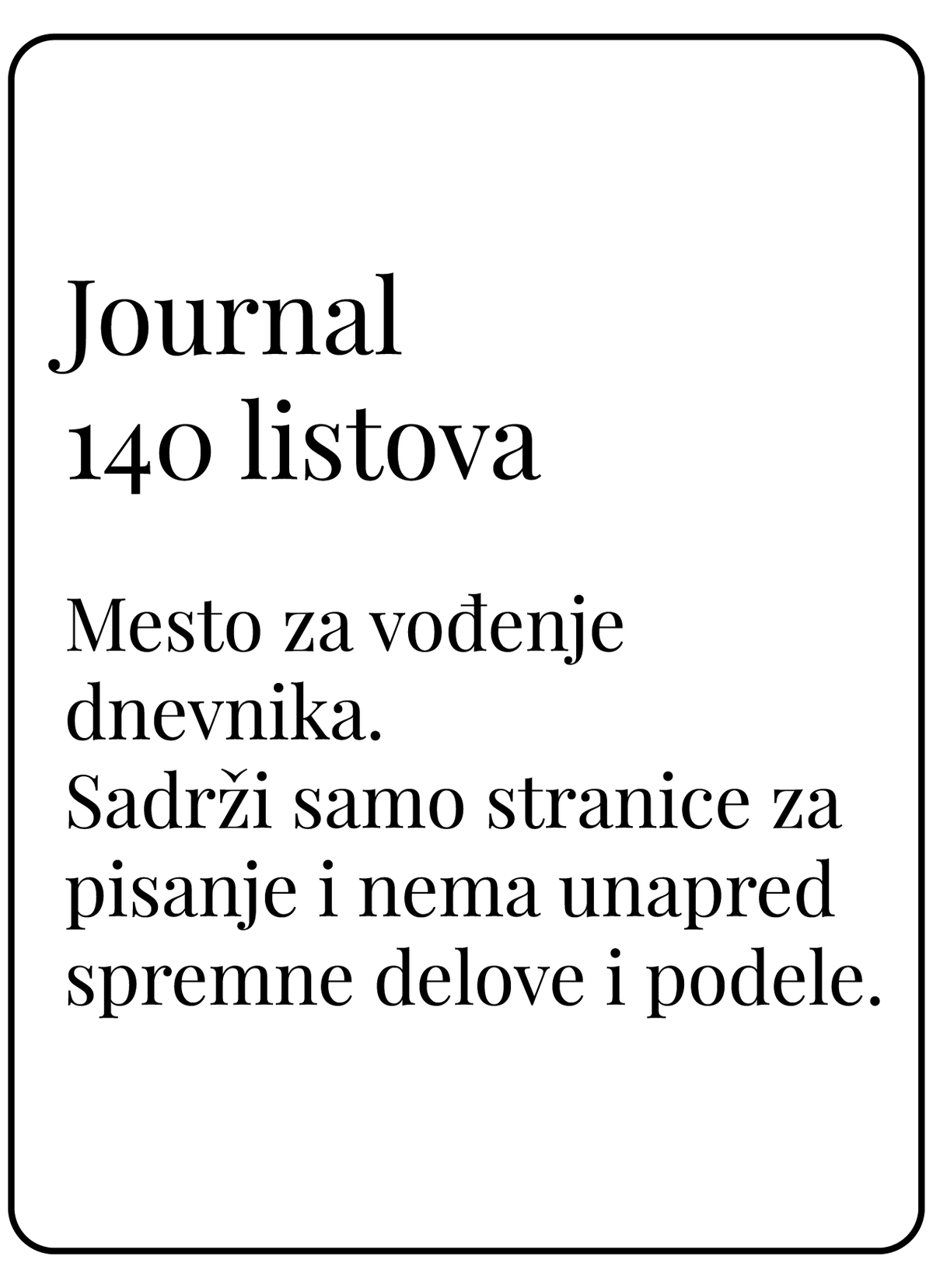 Journal  sa 140 listova (A5)