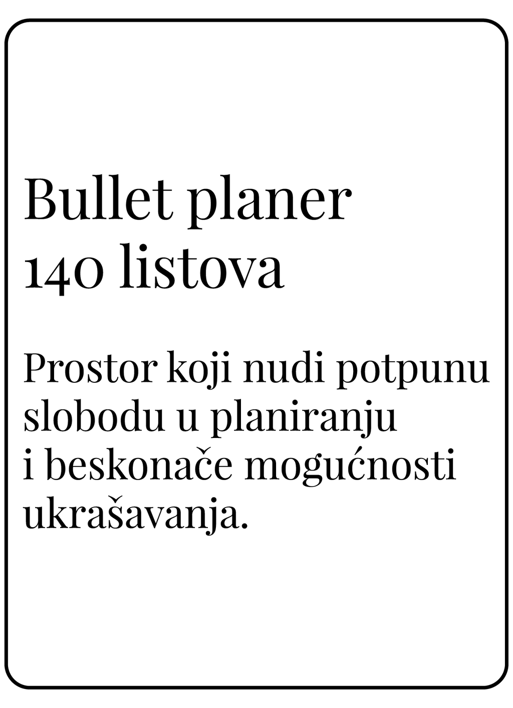 Bullet planer sa 140 listova (A5)