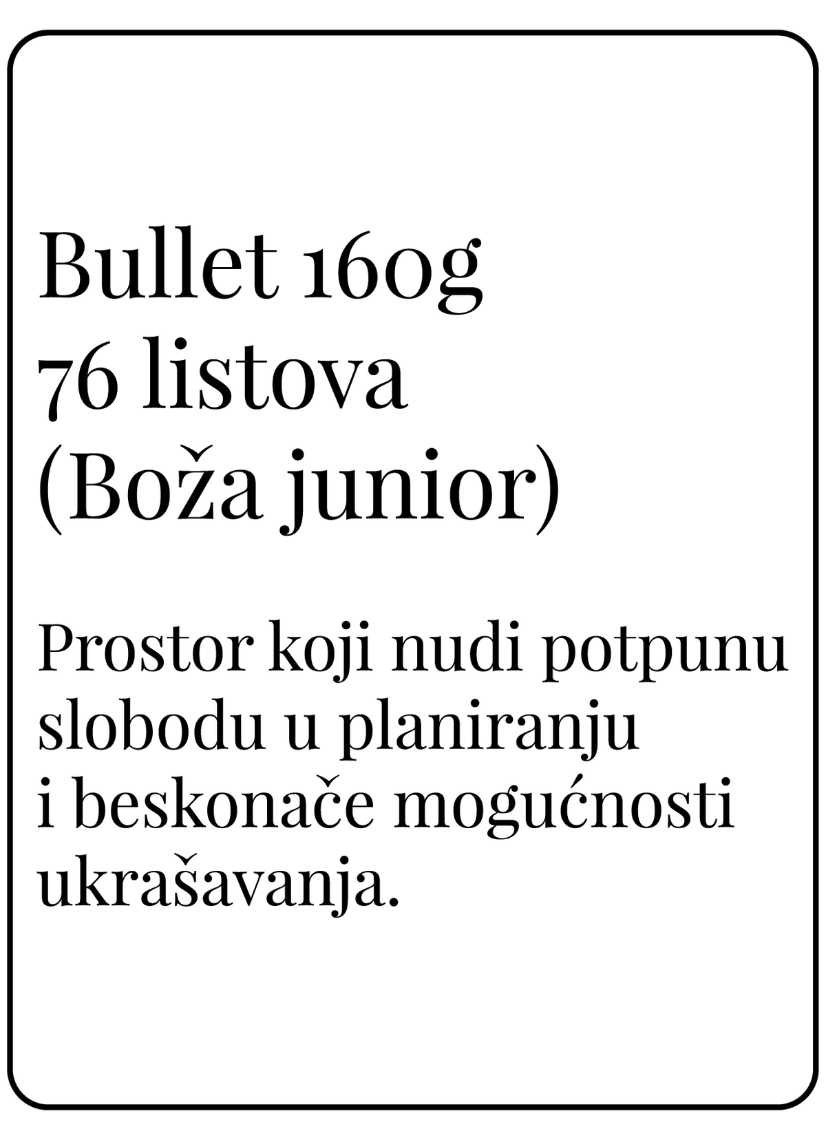 Journal 160g (Boža junior) sa 76 listova (A5)