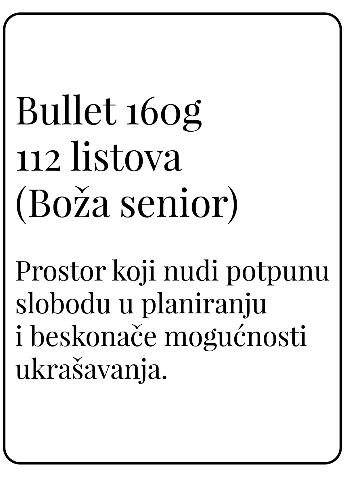 Journal 160g (Boža senior) sa 112 listova (A5)